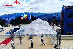 Alquiler Carpas transparentes 18x6. Colegio New School.