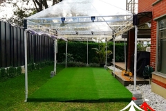 Alquiler carpas transparentes 6x3 mts, pisos en gramilla y decoración luz cálida - Medellín