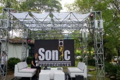 Techo en Trimalla para Stand Fizebad Feria de Novias